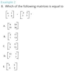 Matrices Study Com Act Math Test