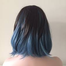 After getting short haircuts, women often overthink the color combinations that can get into, due to the length of their new hairstyle. Women Lolita Blue Dark Brown Ombre Fading Hue Bob Straight Hair Wig Nevermindyrhead