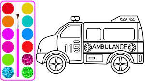 Xe Cứu Thương cho bé vẽ | Dạy bé vẽ | Dạy bé tô màu | Ambulance Drawing and  Coloring - YouTube
