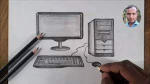 Open snip & sketch and draw on whatever you're doing on your pc at that moment, or open a previous image. How To Draw Desktop Computer Step By Step With Pencil Shading Youtube