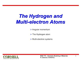 Angular Momentum And The Hydrogen Atom