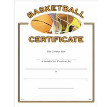 Basketball Certificates Basketball Award Certificate