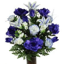 Price ($) any price under $50 $50 to $200 $200 to $250 over $250 custom. Purple Rose With Carnations And Lilies Artificial Bouquet Featuring The Stay In The Vase Design Cemetery Flowers Memorial Flowers Funeral Flower Arrangements