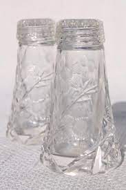 cut etched crystal salt and pepper