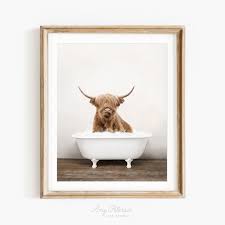 Vintage Bathtub Rustic Bath Style Cow
