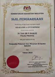 Sijil pengiktirafan daripada kementerian kesihatan malaysia. Mendapat Sijil Penghargaan Dari D Sha Nasi Kenduri Facebook