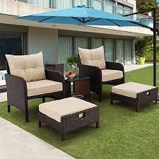 Outdoor Wicker Chair And Ottoman At
