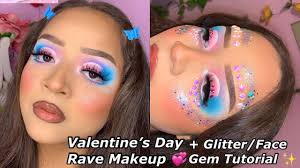 pastel rave makeup chunky glitter