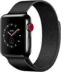 Power primacy bands compatible with apple watch band 38mm 40mm 42mm 44mm, top grain leather smart watch sweatband for apple watch 42mm 44mmm sports strap wristbands for iwatch series 5 4 3 2 1 watchband belt cotton armband for sports lovers (gray, 42mm 44mm). Apple Watch Series 3 38mm Gps 4g Mit Milanaise Armband Space Schwarz Euronics Parche In Jessen