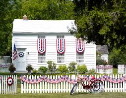 What better way to celebrate independence day than try a few of these 4th of july outdoor decorations to create a patriotic front porch or yard in red, white and blue. The Best Fourth Of July Front Door Decorations Martha Stewart
