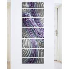 Silver Purple Metal Wall Art Multi