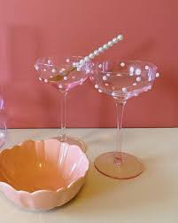 Let S Drink Pearls Pink Glass Tevansta