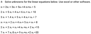 Solve Unknowns For The Linear Equations
