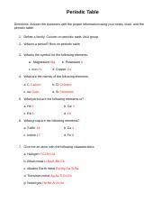 periodic table worksheet 1 doc