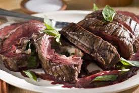 red wine marinated flank steak filled