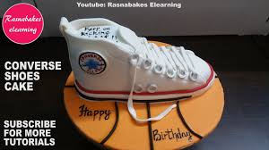 Converse Shoe Shape Basketball Birthday Cake Fondant 3d Cake Decorating Tutorial