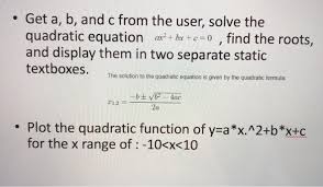 Solve The Quadratic Chegg