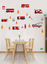 Cartoon Fire Truck Wall Stickers For
