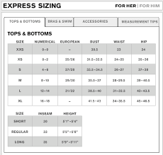 Express Womens Pants Size Chart Express Ur Way Boutique