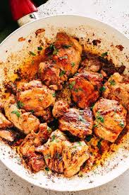 In a small bowl, combine the dressing mix with the olive oil and minced garlic and blend. Juicy Stove Top Chicken Thighs Easy Chicken Thighs Dinner Recipe