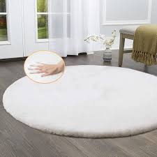 latepis white round rugs 6ft faux