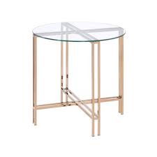 x shaped metal base and round glass top