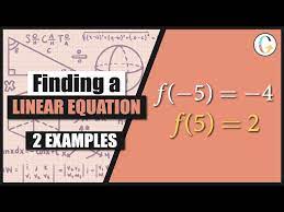 Find A Linear Equation That Satisfies