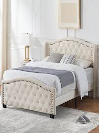King Bed With Velvet On Tufted