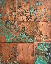 oxidised copper tiles oxidised wall
