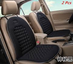 2 Pcs Car Seat Cushion Black Massage