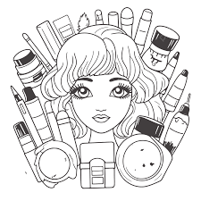makeup coloring pages an old lady is