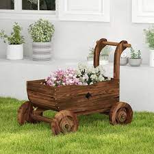 Honey Joy Wooden Wagon Planter Box