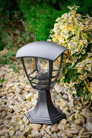 E27 Black Ip44 Garden Lantern Post