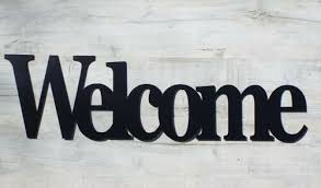 Welcome Large Wooden Letters Wall