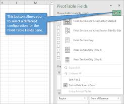 pivot table fields list in excel