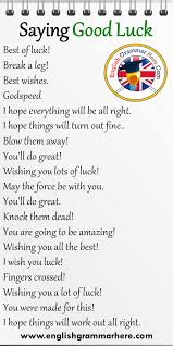 19 saying good luck phrases in english