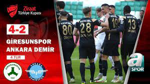 Giresunspor 4 - 2 Ankara Demirspor MAÇ ÖZETİ (Ziraat Türkiye Kupası 4. Tur  Maçı) 02.12.2021 - YouTube