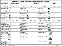 Checklist For Ages 2 5 5 For Fine Motor Visual Perceptual