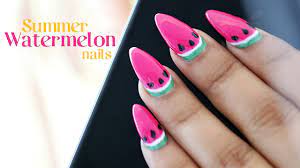 diy summer watermelon nails nail art