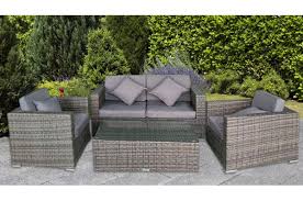 The Kensington Rattan Sofa Set Grey