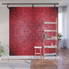 Deep Red Glass Mosaic Wall Mural By
