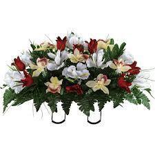 Alibaba.com offers 3,629 cemetery flowers products. Sympathy Silks Artificial Cemetery Flowers Red Tulip And White Iris Saddle For Headstone Walmart Com Walmart Com