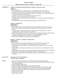 The position of speech therapist encompasses, in particular, responsibility for carrying out prevention, screening and evaluation activities with students experiencing or likely to experience hearing, language, speech or voice problems and for determining and implementing a speech therapy or audiology treatment and intervention plan focussing on developing, restoring or. Medical Secretary Resume Samples Velvet Jobs