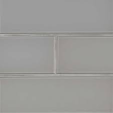 Oyster Gray 4x12 Glass Subway Wall Tile