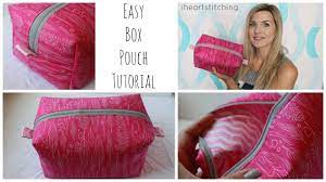 easy zippered box pouch tutorial you