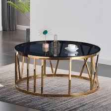 Glass Coffee Table With Metal Frame