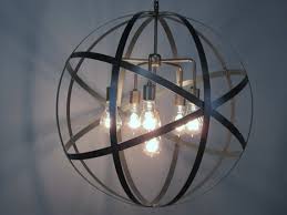 Industrial Orb Chandelier Ceiling Light Sphere 24 Etsy