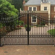 The sturdy material provides maximum security while the mesh insets allow a peek from both sides. Contemporary Metal Front Door Entry Double Driveway Gates Design For Villa For Sale Iok 195 You Fine Sculpture