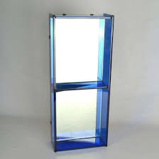 Blue Glass Wall Mirror Attributed To