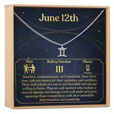 June 12 is the 163rd day of the year (164th in leap years) in the gregorian calendar. June 12th Necklace Present For Birthday Celebration Gift For Her Gemini Dear Ava